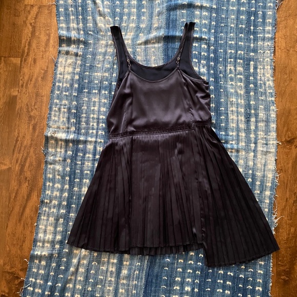 Something Else Navy Silk asymmetric pleated Slip - Picture 6 of 6